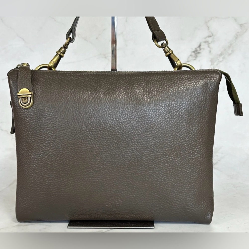 Mulberry Dark Brown Green Leather Crossbody Bag